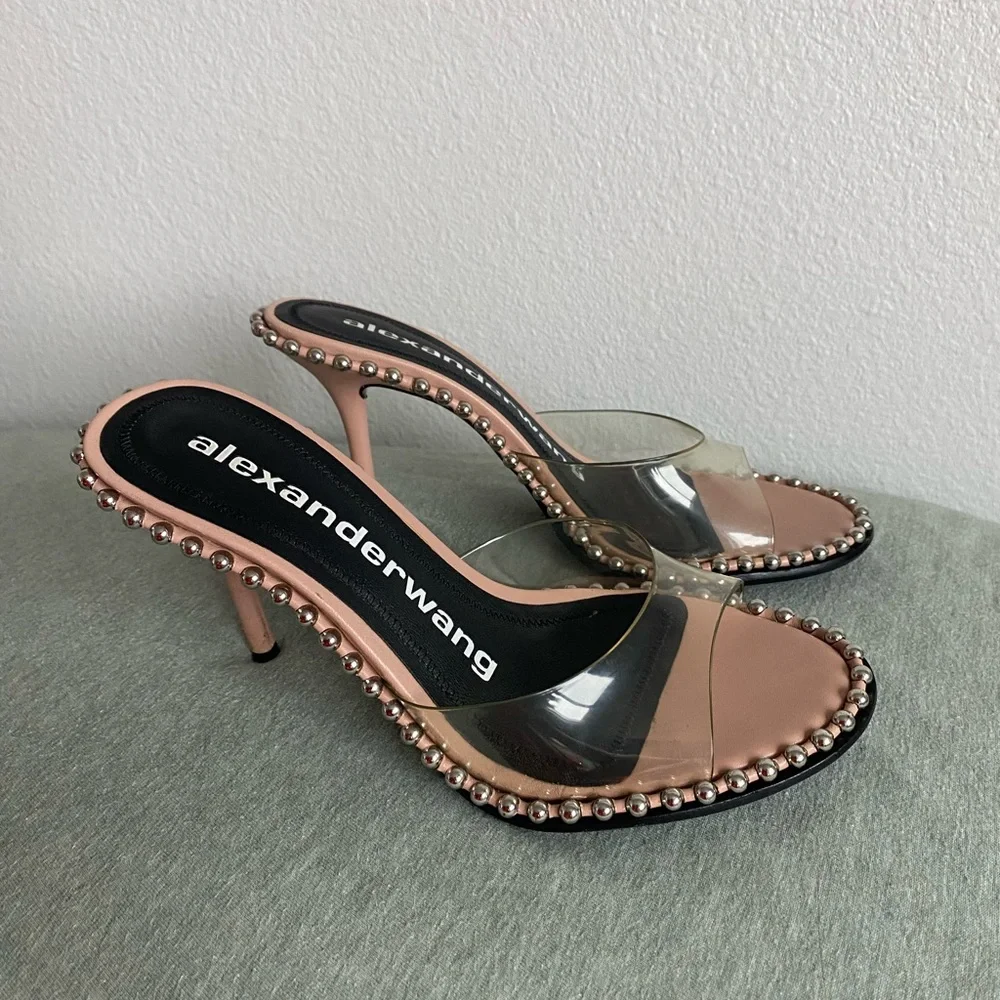 Alexander Wang Nova Mule Slides 95mm Sand Stone Size 37 - Picture 7 of 7